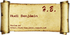Hudi Benjámin névjegykártya